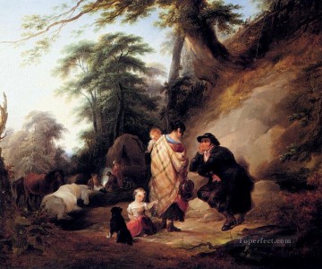 シェイアー・シニア・ウィリアム Painting - 旅行者 休憩する田園風景 ウィリアム・シェイアー・シニア